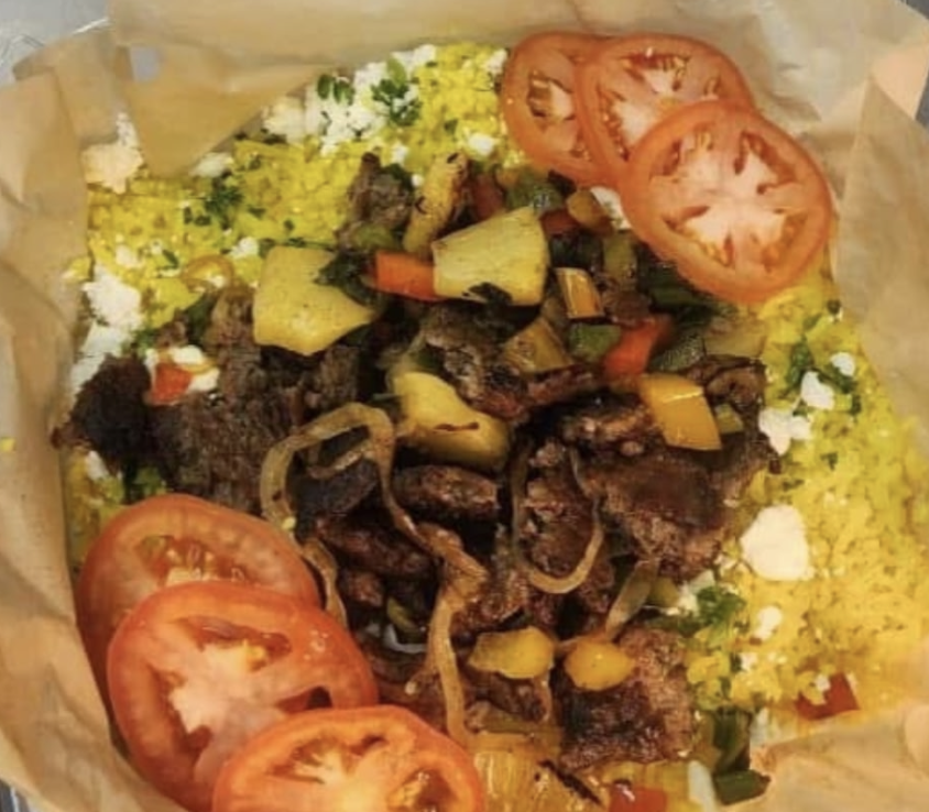 Hearty Beef Rice Bowl from Sunset Grill OKI in Oak Island, NC